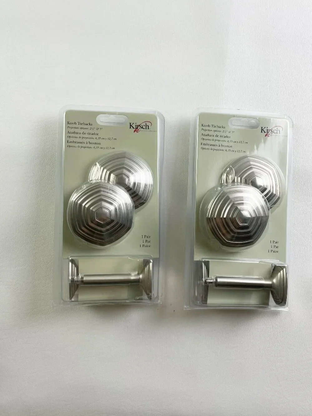 Kirsch Knob Tiebacks Satin Nickel 2 Pairs K36